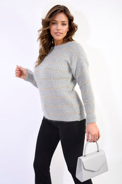 Striped Knitted Long Sleeve Jumper