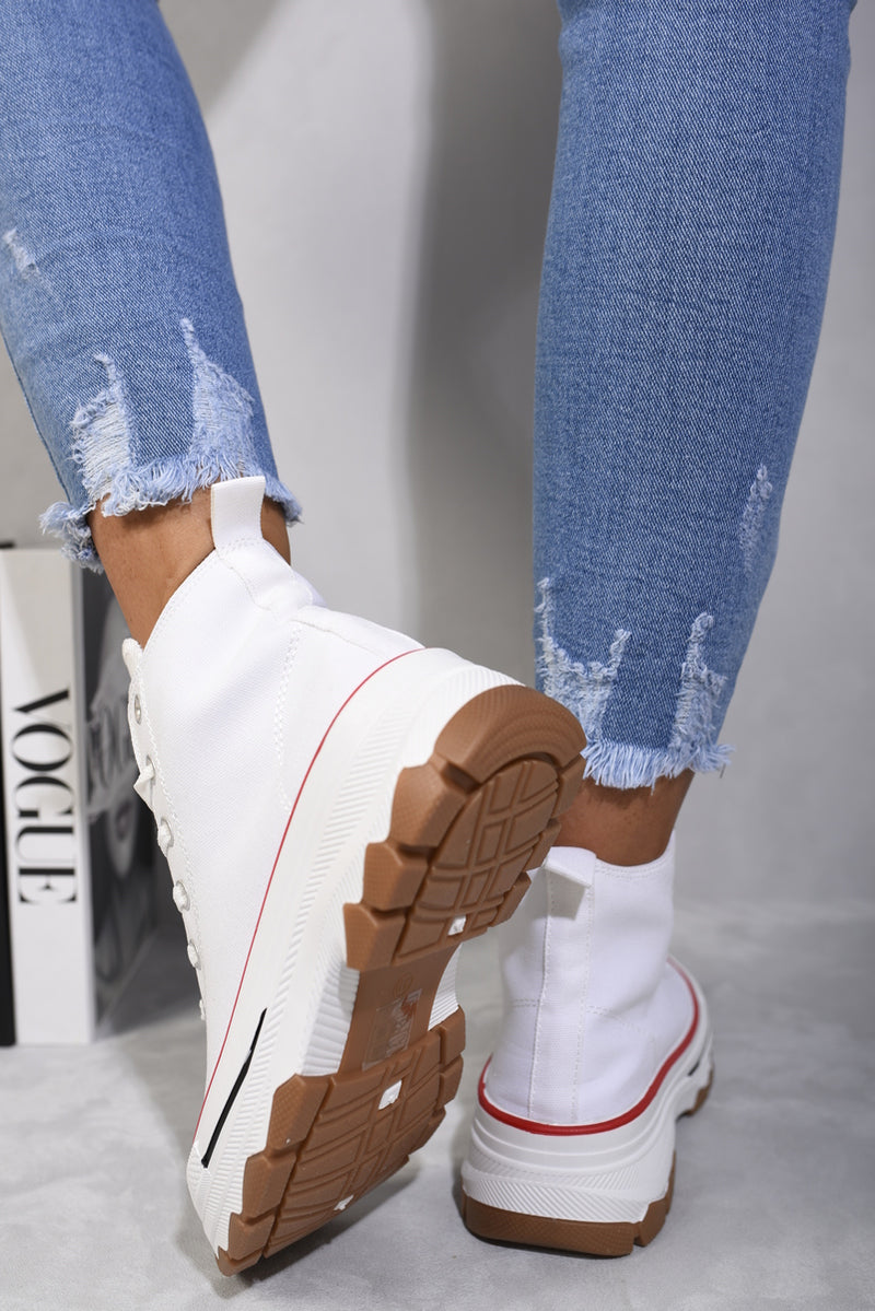 High Top Platform Lace Up Trainers