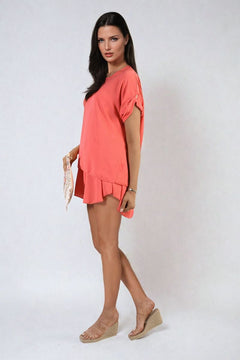 Short Sleeve Loose Top and Shorts Co-ord Set