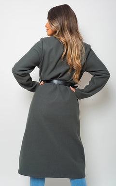 Wrap Belted Long Coat