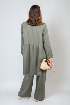 Oversized Collared Button Down Long Sleeve Top and Trouser Co-ord Set