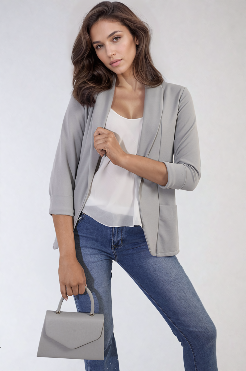 Open Front Cardigan with Front Pockets