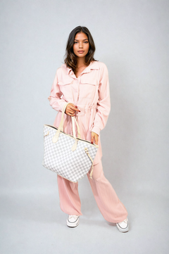 Oversized Collared Button Down Long Sleeve Top and Trouser Co-ord Set