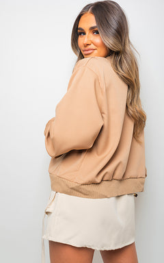 Long Sleeve Buttons Closure Bomber Jacket