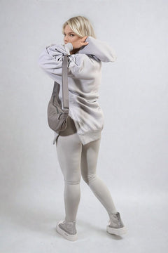 Oversized Hoodie with Side Split and Ribbed Leggings Co ord Set