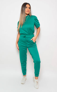 Ruched Sleeve Top & Trousers Co-ord Set