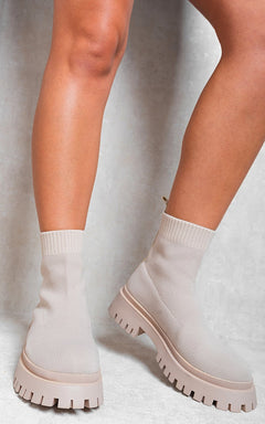 Chunky Sock Fit Ankle Boots