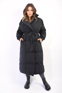 Long Belted Puffer Coat