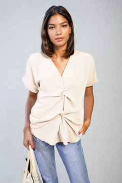 V-Neck Twist Front Top