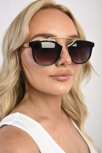 Brow-Bar Cat Eye Sunglasses